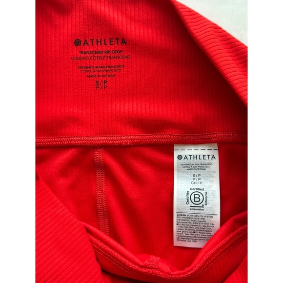 Athleta Transcend High Rise Rib Crop Leggings Red Size S – VitaFree Ribbed Textu - Picture 5 of 5